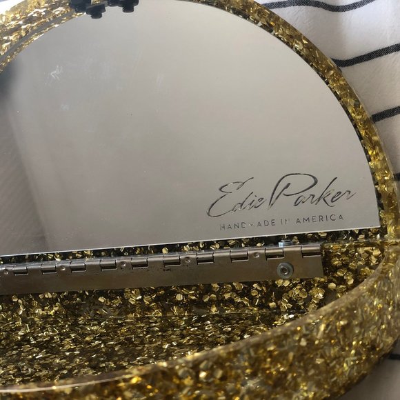 Edie Parker Gold Acrylic Half Moon Clutch - Picture 5 of 6